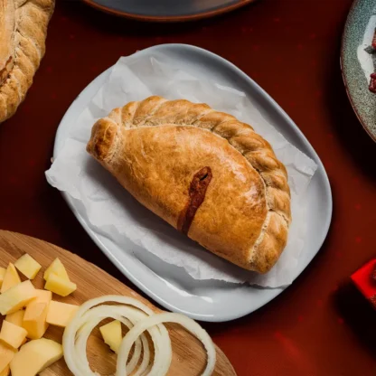 Christmas pasty with steak onion, swede and potato