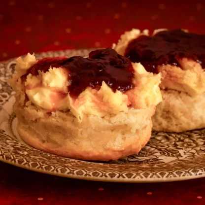 Devon Scones with jam and cream christmas